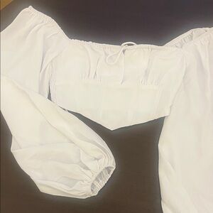 White Off-Shoulder Cropped Bustier